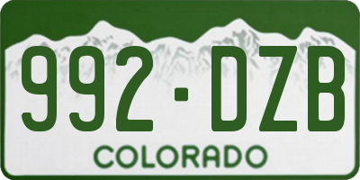 CO license plate 992DZB