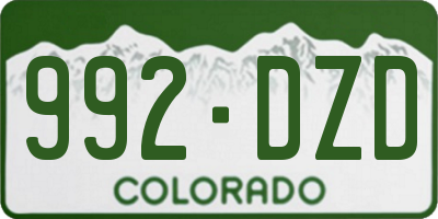 CO license plate 992DZD