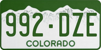 CO license plate 992DZE
