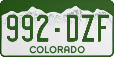CO license plate 992DZF