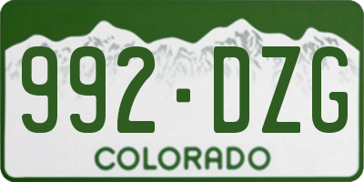 CO license plate 992DZG