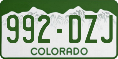 CO license plate 992DZJ