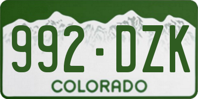 CO license plate 992DZK