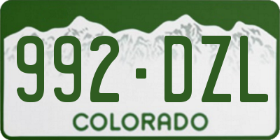 CO license plate 992DZL