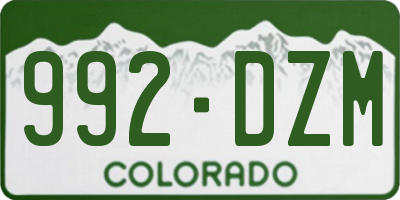 CO license plate 992DZM