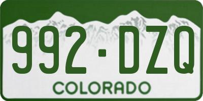 CO license plate 992DZQ