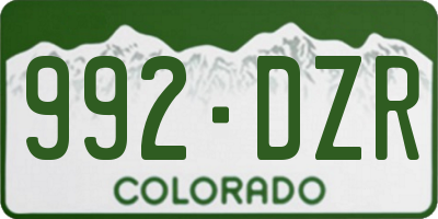 CO license plate 992DZR