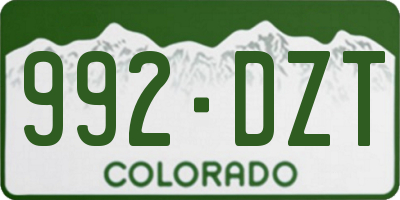 CO license plate 992DZT