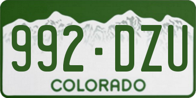 CO license plate 992DZU
