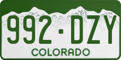 CO license plate 992DZY