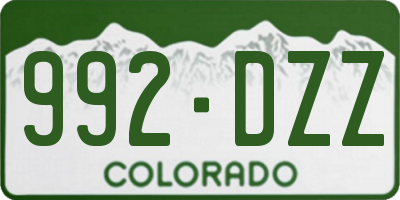 CO license plate 992DZZ
