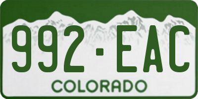 CO license plate 992EAC