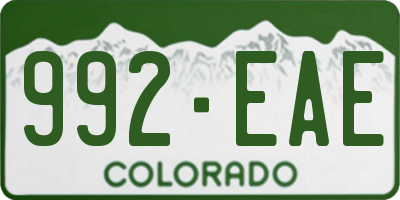 CO license plate 992EAE