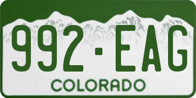 CO license plate 992EAG