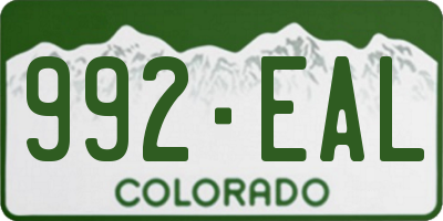 CO license plate 992EAL