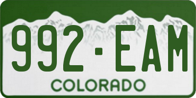 CO license plate 992EAM