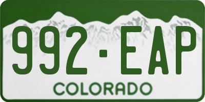 CO license plate 992EAP