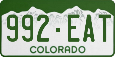 CO license plate 992EAT