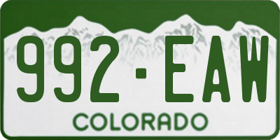 CO license plate 992EAW