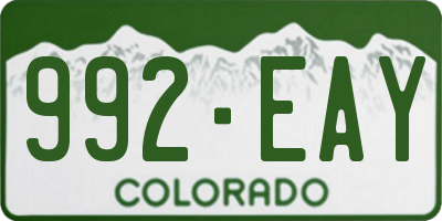CO license plate 992EAY