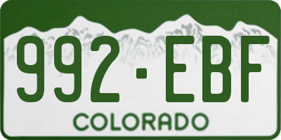 CO license plate 992EBF