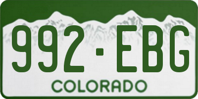CO license plate 992EBG