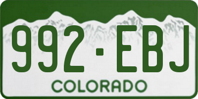 CO license plate 992EBJ