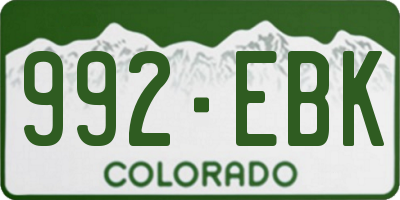 CO license plate 992EBK