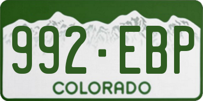 CO license plate 992EBP