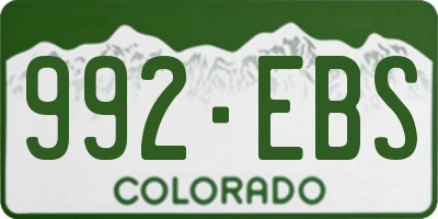 CO license plate 992EBS