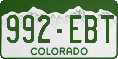 CO license plate 992EBT