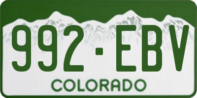 CO license plate 992EBV