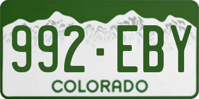 CO license plate 992EBY