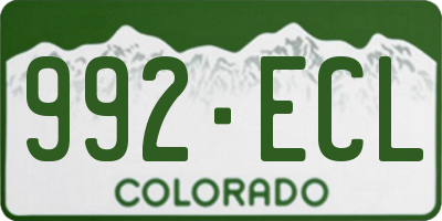 CO license plate 992ECL