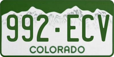 CO license plate 992ECV