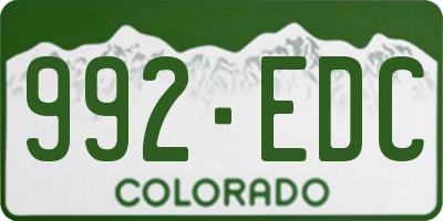 CO license plate 992EDC