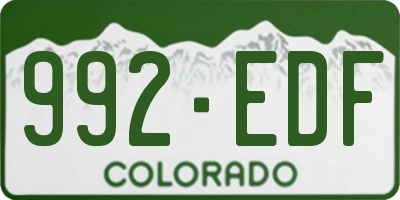 CO license plate 992EDF