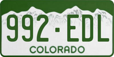 CO license plate 992EDL