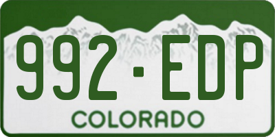 CO license plate 992EDP