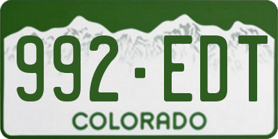 CO license plate 992EDT