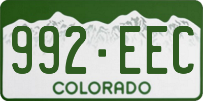 CO license plate 992EEC