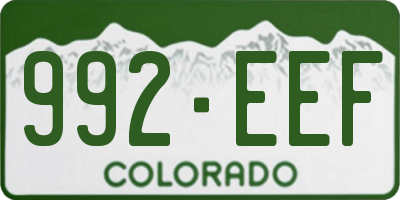 CO license plate 992EEF