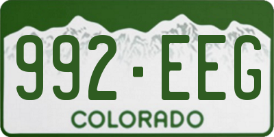 CO license plate 992EEG
