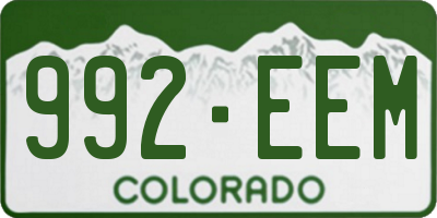 CO license plate 992EEM