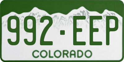 CO license plate 992EEP