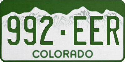 CO license plate 992EER