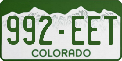 CO license plate 992EET