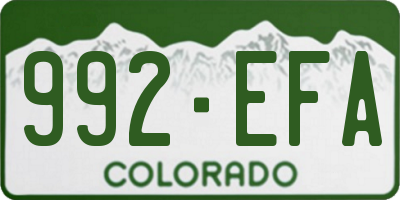 CO license plate 992EFA