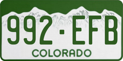 CO license plate 992EFB