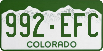 CO license plate 992EFC